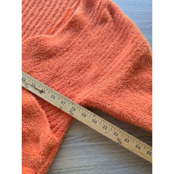 NWT Urban Outfitters Women's Wrap Sweater Size S Orange Knit V-Neck minimalist - Picture 7 of 11